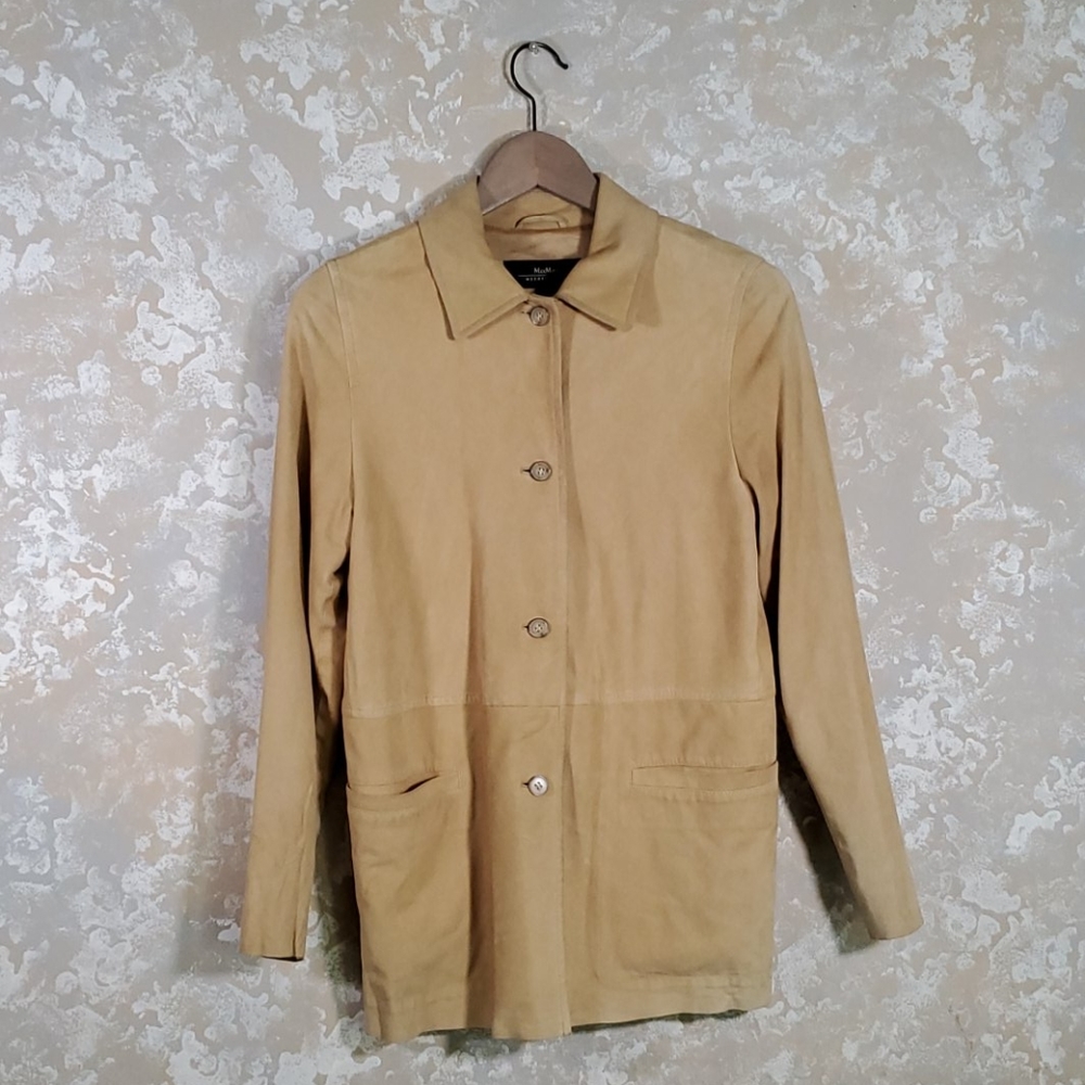 Maxmara weekend tan suede jacket sz 2 - Picture 6 of 16